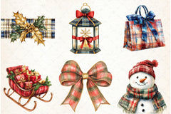 Luxury Plaid Christmas Clipart Bundle - CraftNest - Digital Crafting and Art