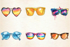 Retro Summer Sunglasses Clipart Bundle - CraftNest - Digital Crafting and Art