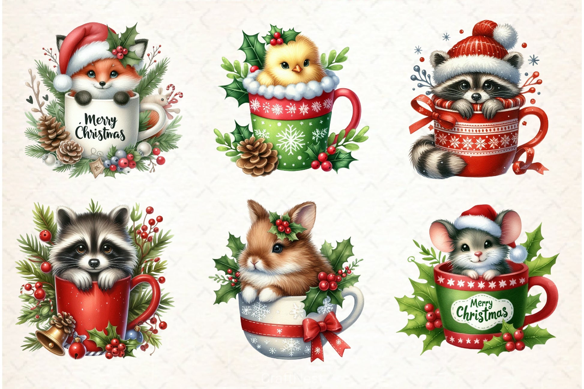 Christmas Mugs Clipart Bundle - CraftNest - Digital Crafting and Art