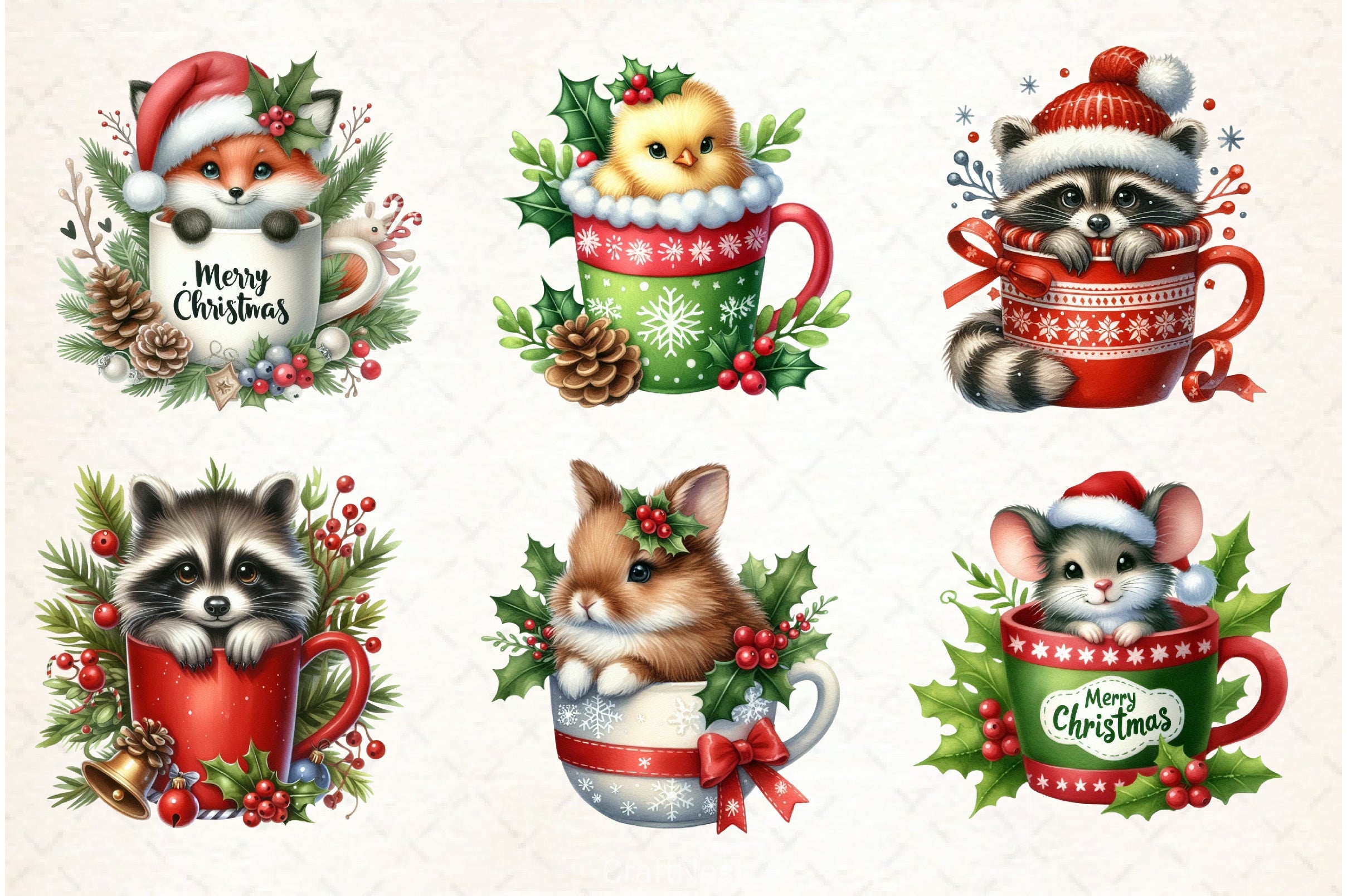 Christmas Mugs Clipart Bundle - CraftNest - Digital Crafting and Art