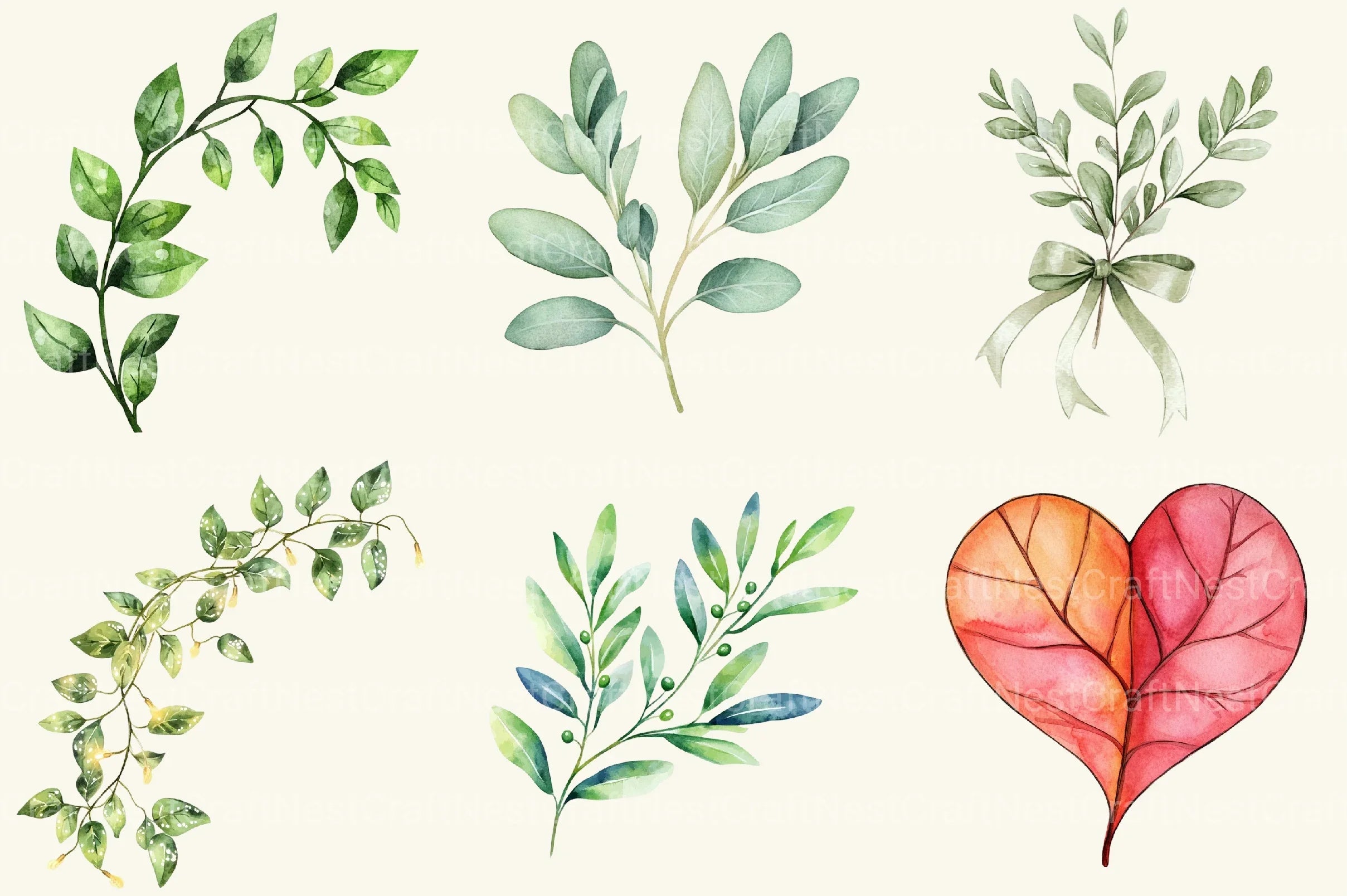 Greenery Clipart Bundle - CraftNest - Digital Crafting and Art