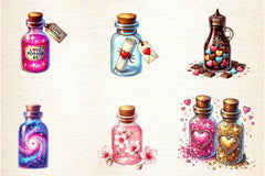 Love Bottle Valentine Clipart Bundle - CraftNest - Digital Crafting and Art