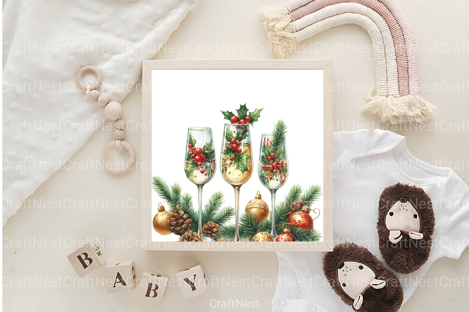 Christmas Wine Glass Clipart Bundle - CraftNest - Digital Crafting and Art