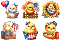 4th of July Chick Sublimation Clipart - CraftNest - Digital Crafting and Art