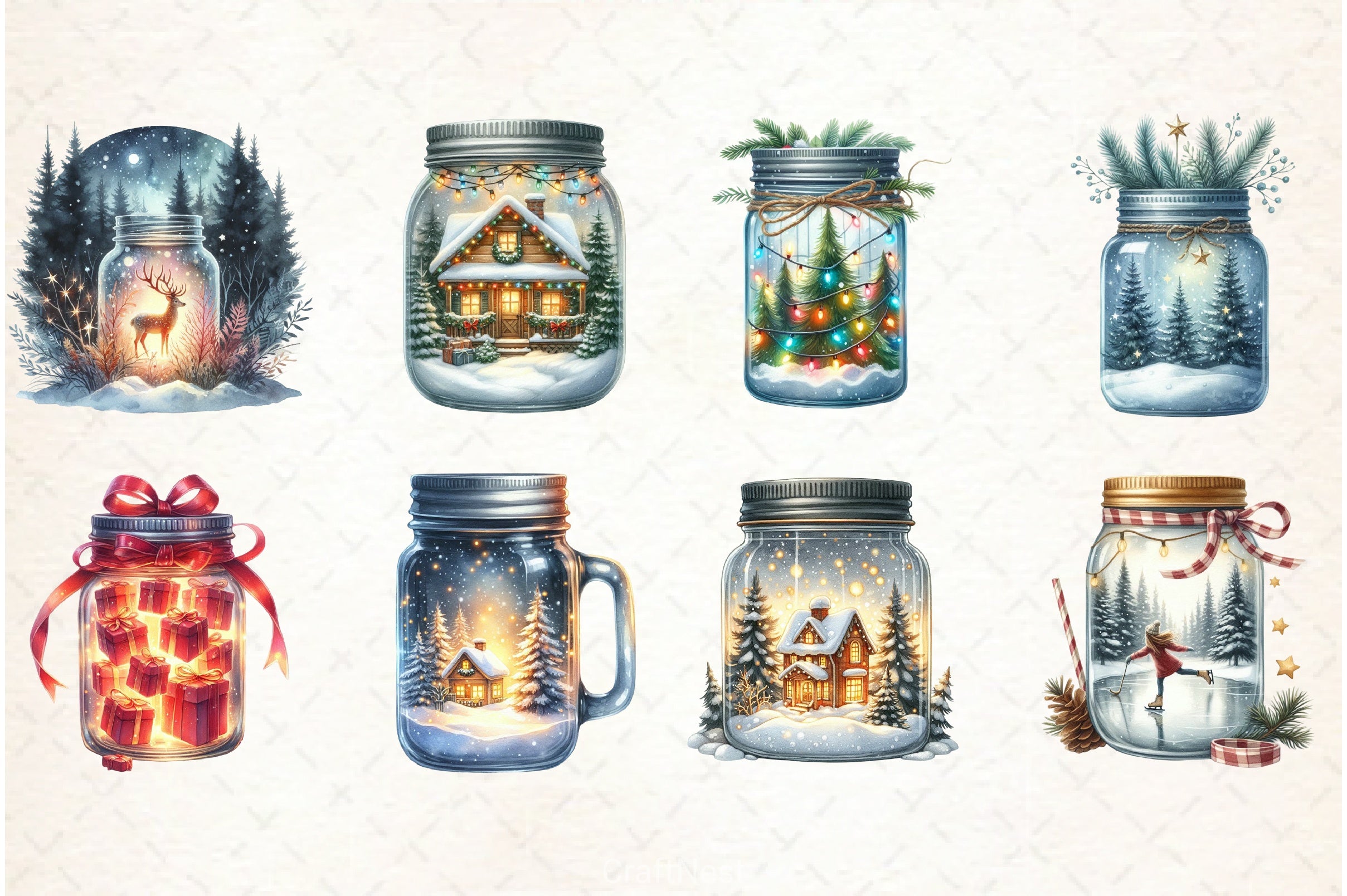 Christmas Magic Jars Clipart Bundle - CraftNest - Digital Crafting and Art