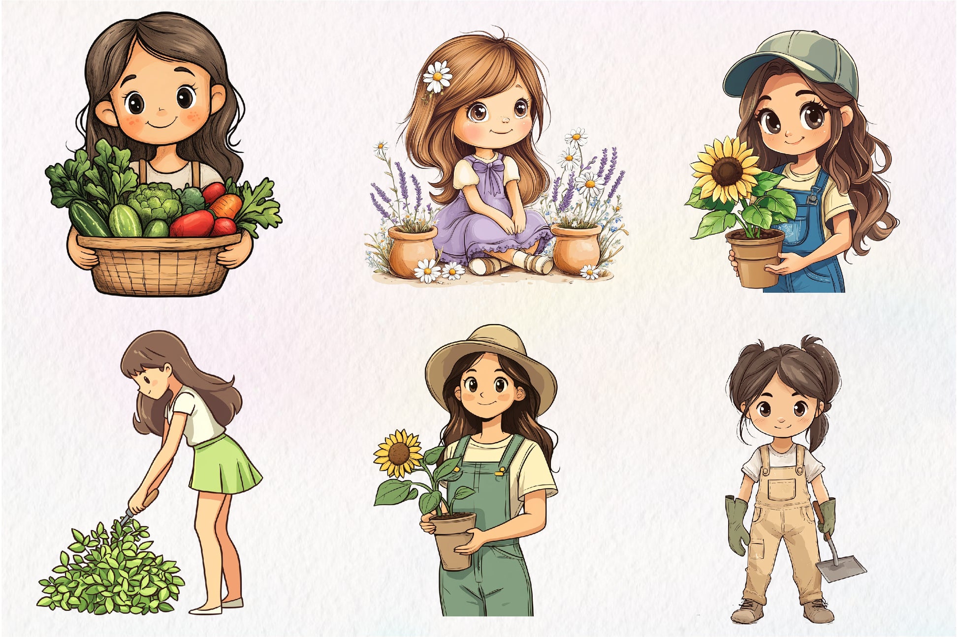 Gardening Girl Clipart Bundle - CraftNest - Digital Crafting and Art