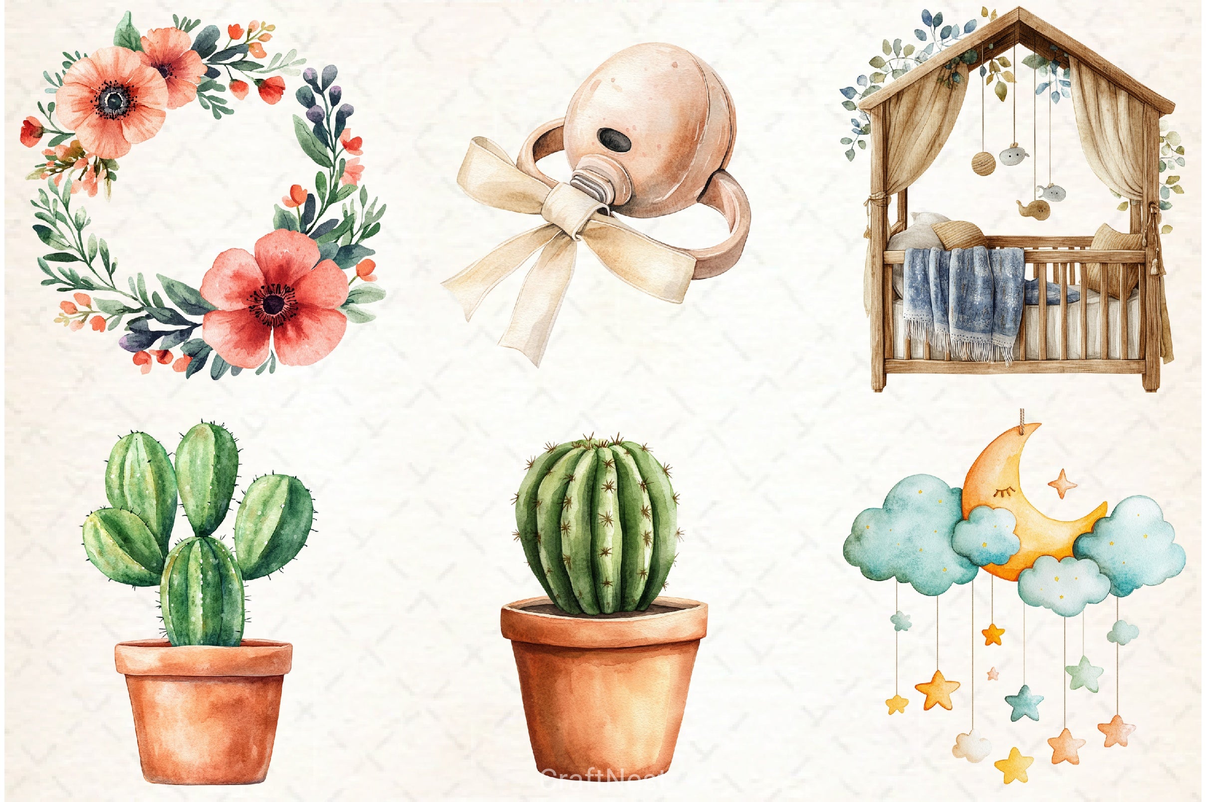Boho Baby Clipart Bundle - CraftNest - Digital Crafting and Art