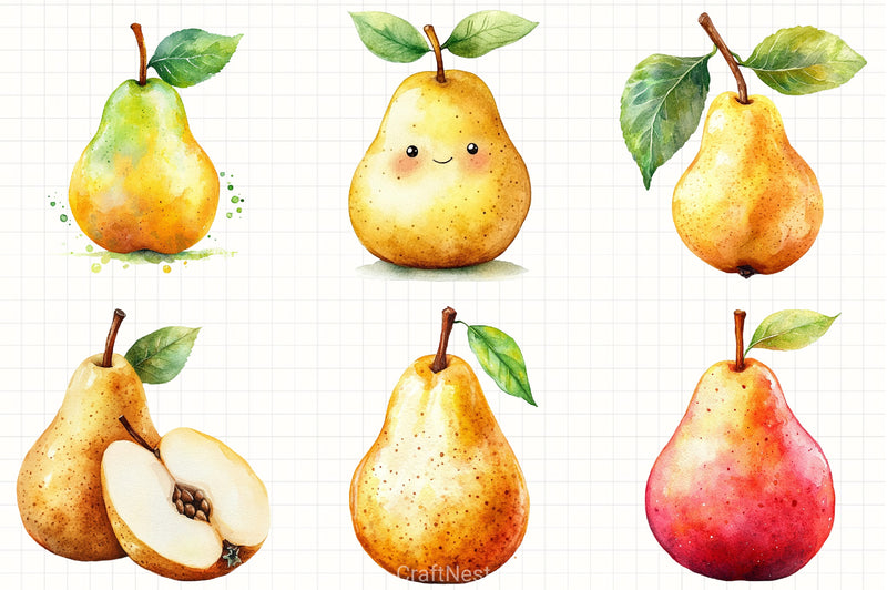 Pear Clipart Bundle 2 - CraftNest - Digital Crafting and Art