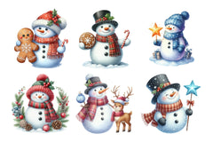 Christmas Blue Snowman Clipart Bundle - CraftNest - Digital Crafting and Art