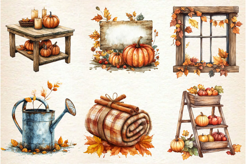 Rustic Autumn Clipart Bundle - CraftNest - Digital Crafting and Art