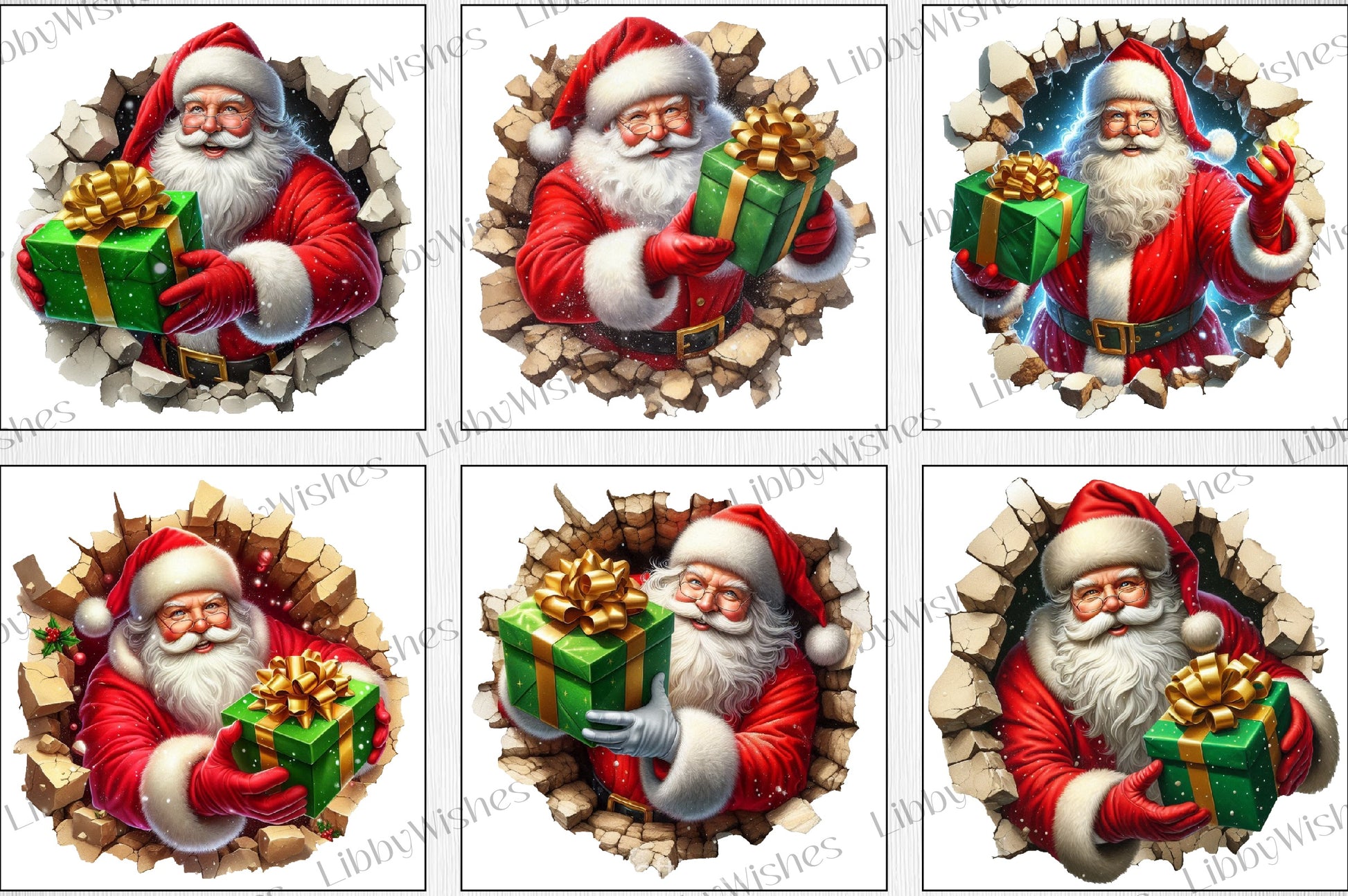 Christmas Santa Clipart Bundle 4 - CraftNest - Digital Crafting and Art