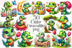Cute Crocodile Clipart Bundle - CraftNest - Digital Crafting and Art