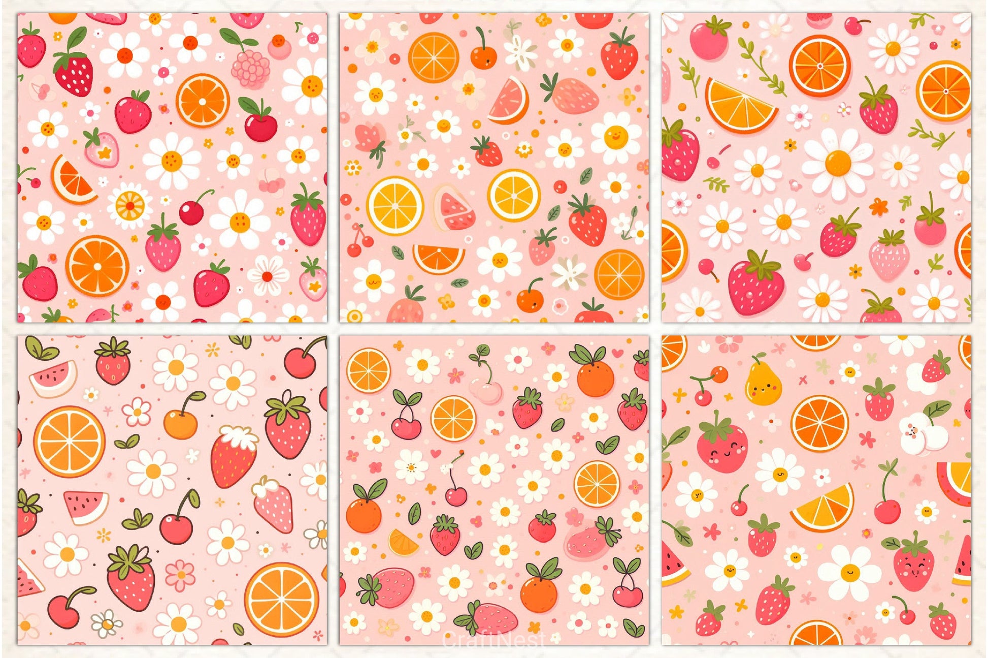 Summer Fruit Digital Paper - CraftNest - Digital Crafting and Art