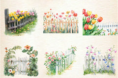 Spring Flower Fence Clipart Bundle 1 - CraftNest - Digital Crafting and Art