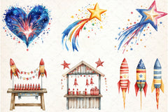 4th of July Fireworks Clipart Bundle 2 - CraftNest - Digital Crafting and Art