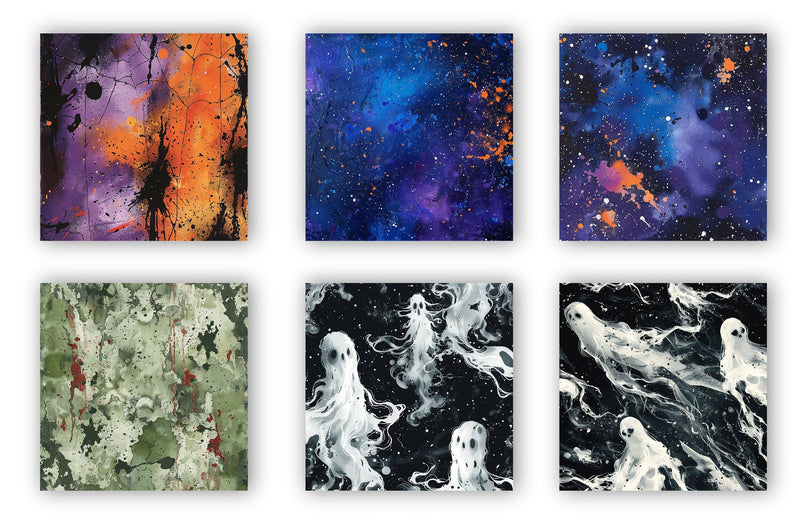 Halloween Paint Splatter Digital Paper - CraftNest - Digital Crafting and Art