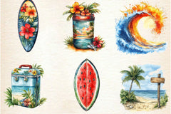 Surfs Up Beach Summer Clipart Bundle - CraftNest - Digital Crafting and Art