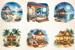 Beachhouse Nights Clipart Bundle - CraftNest - Digital Crafting and Art