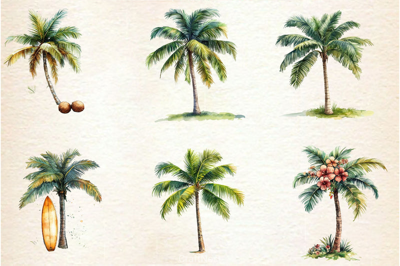 Summer Palm Tree Clipart Bundle 2 - CraftNest - Digital Crafting and Art