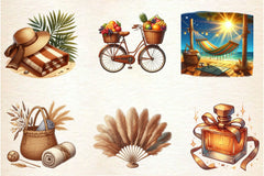 Brown Aesthetic Summer Clipart Bundle - CraftNest - Digital Crafting and Art