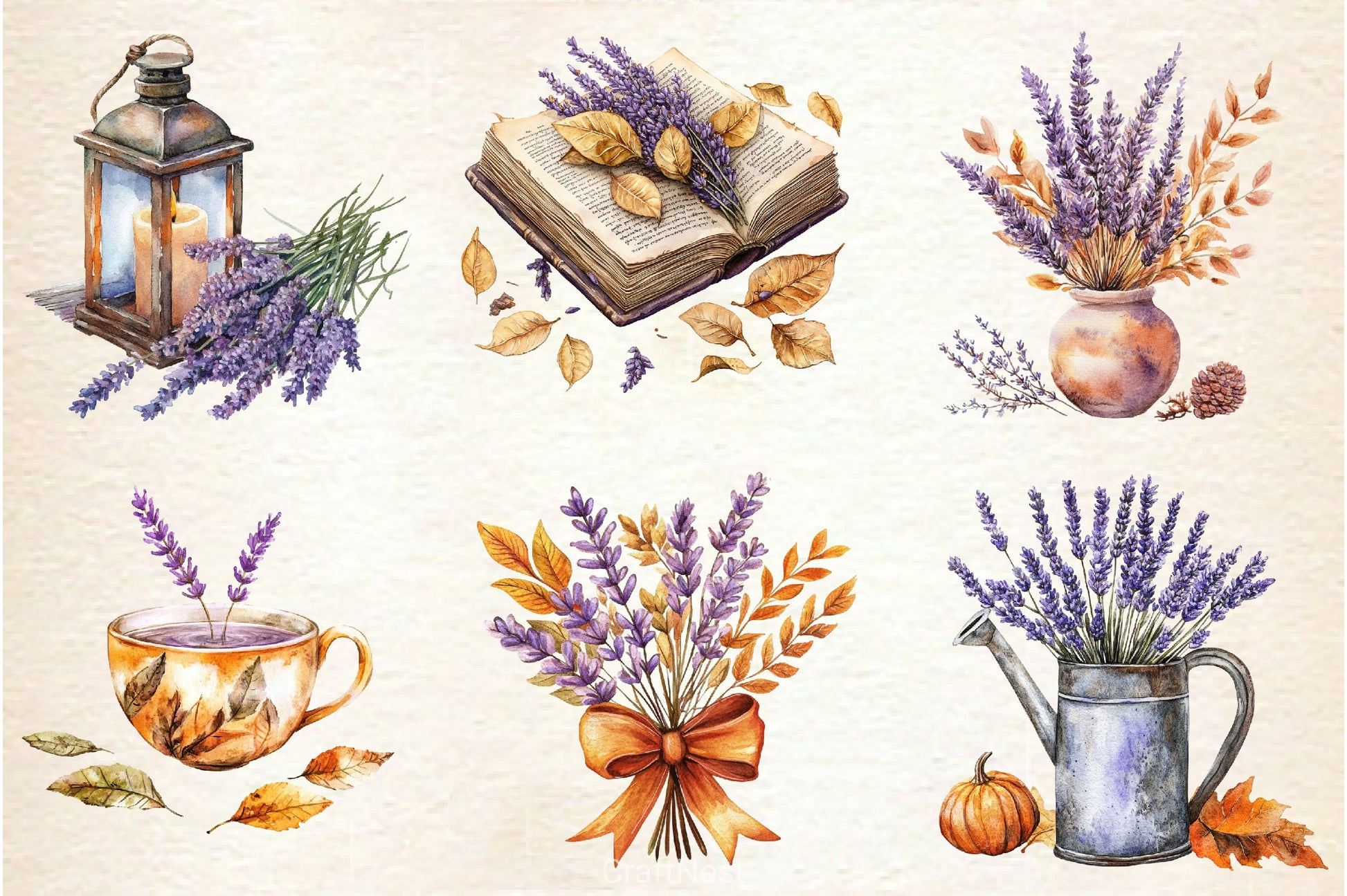 Lavender Fall Clipart Bundle 2 - CraftNest - Digital Crafting and Art