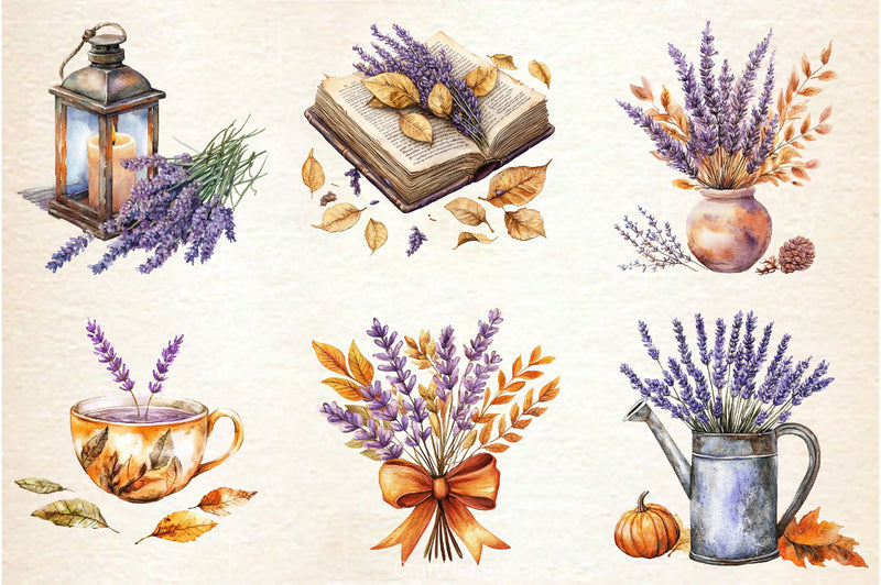 Lavender Fall Clipart Bundle 2 - CraftNest - Digital Crafting and Art