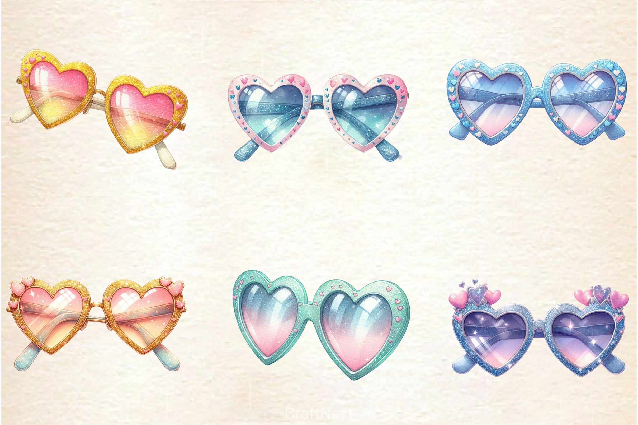 Valentine Heart Sunglasses Clipart Bundle 2 - CraftNest - Digital Crafting and Art