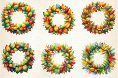 Crisp Leaf Wreath Clipart Bundle - CraftNest - Digital Crafting and Art