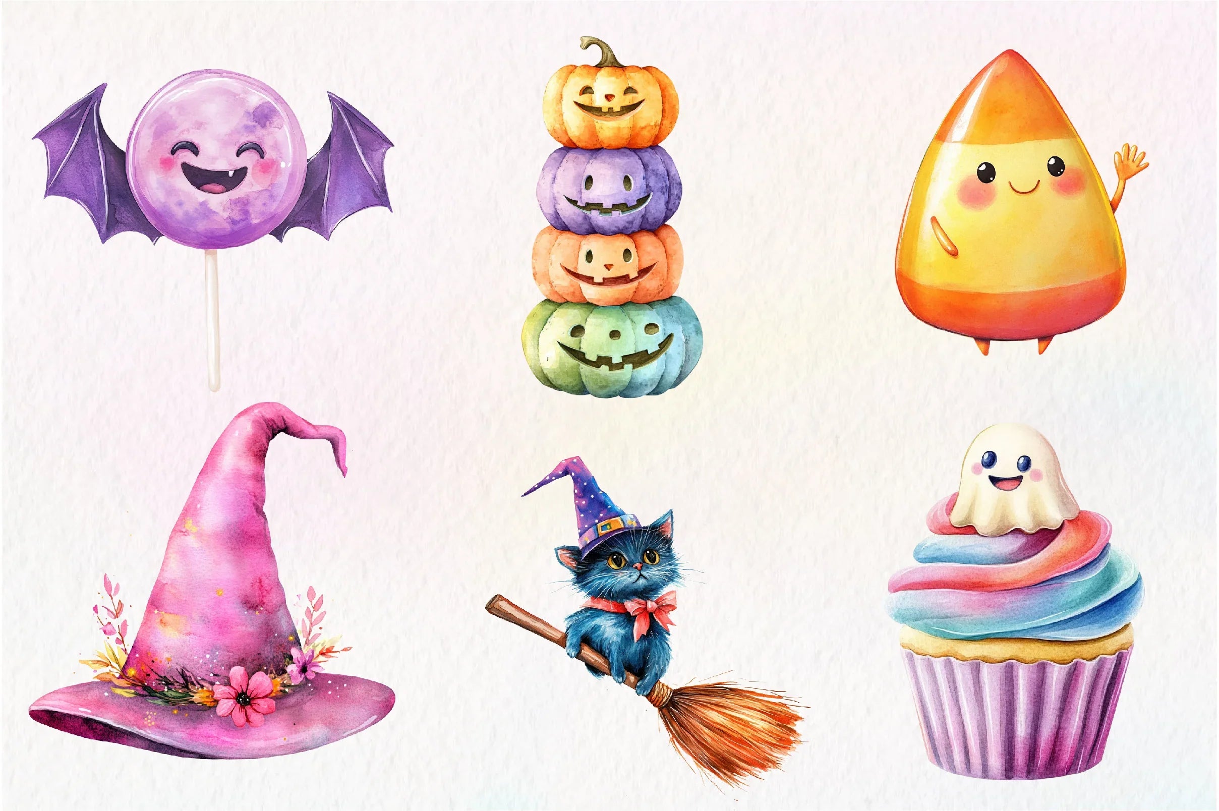 Cute Halloween Set Clipart Bundle 2 - CraftNest - Digital Crafting and Art