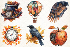 Steampunk Autumn Clipart Bundle 6 - CraftNest - Digital Crafting and Art
