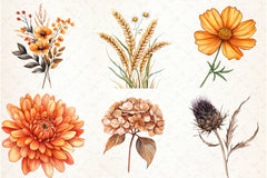 Fall Flowers Clipart Bundle 3 - CraftNest - Digital Crafting and Art