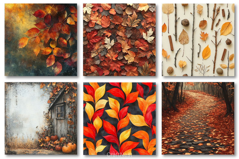 Autumn Digital Backgrounds Clipart Bundle - CraftNest - Digital Crafting and Art