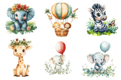 Baby Safari Baby Jungle Animals Clipart Bundle - CraftNest - Digital Crafting and Art