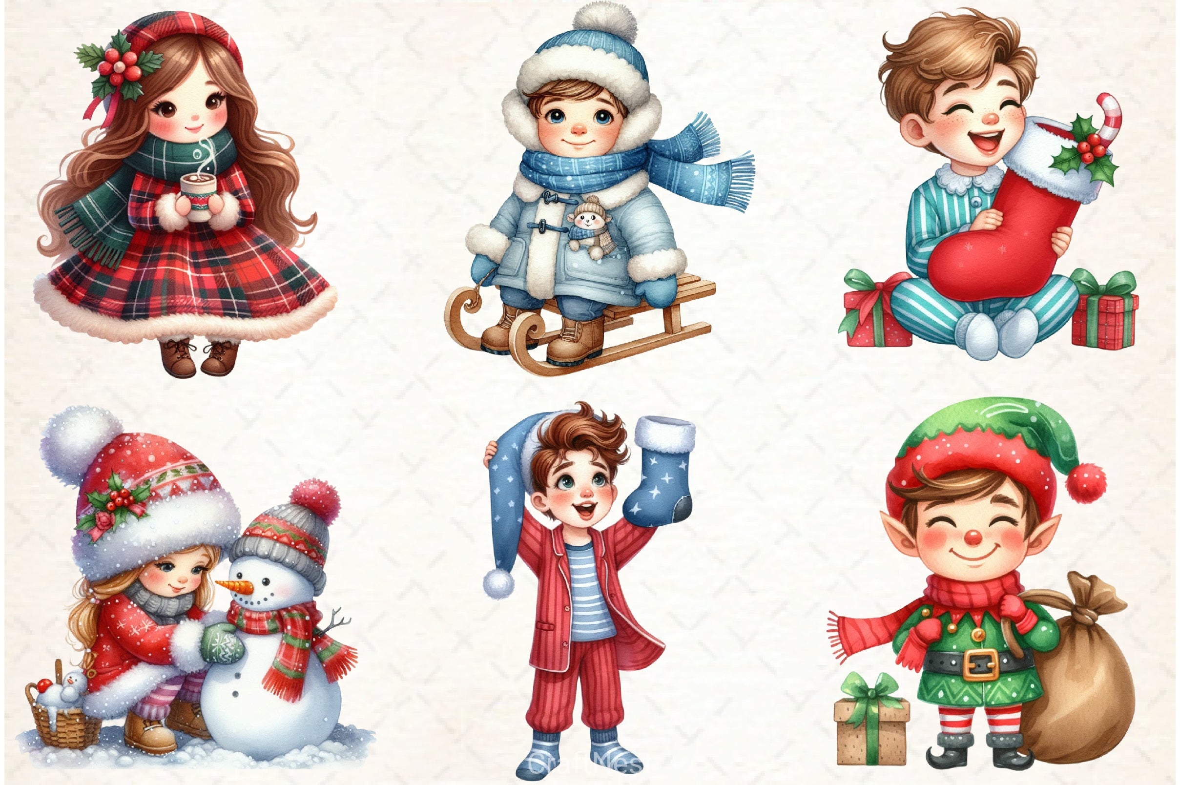 Christmas Kids Clipart Bundle - CraftNest - Digital Crafting and Art