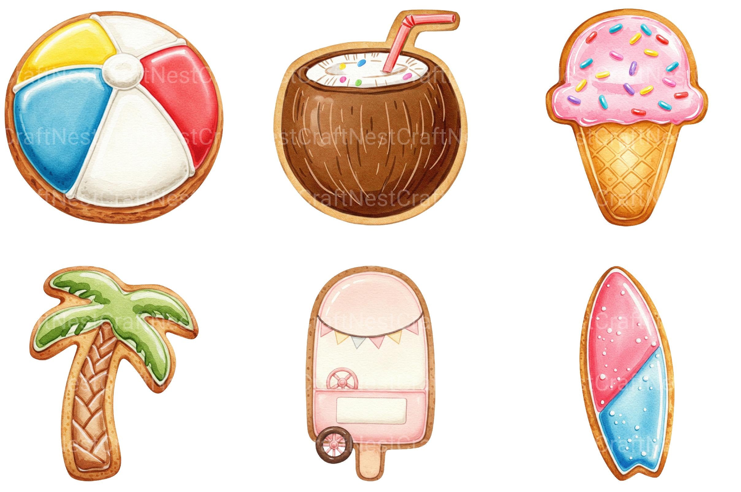 Summer Cookies Clipart - CraftNest - Digital Crafting and Art