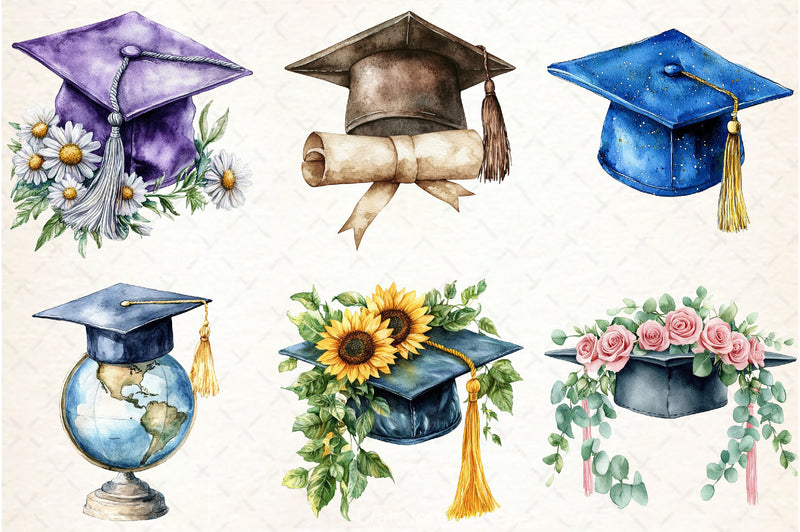 Graduation Cap Clipart Bundle 2 - CraftNest - Digital Crafting and Art