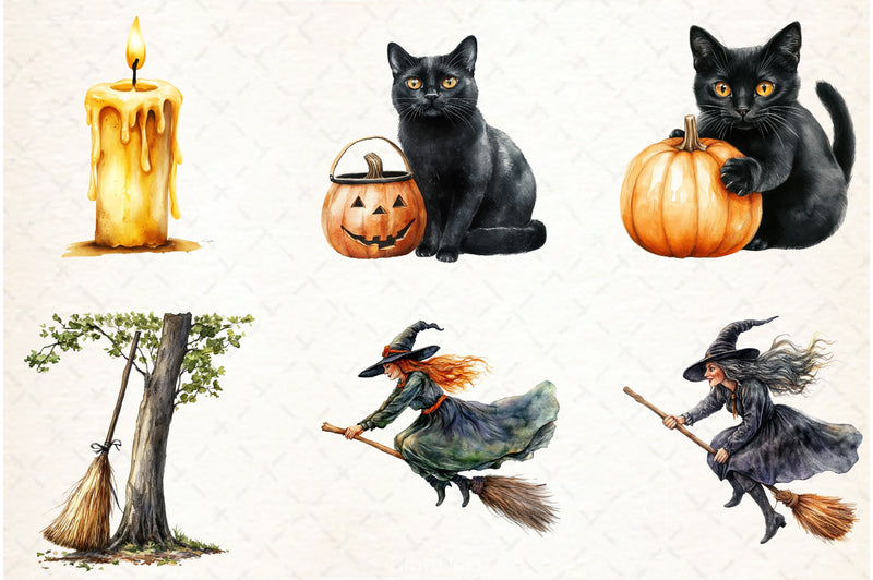 Vintage Halloween Clipart Bundle 12 - CraftNest - Digital Crafting and Art