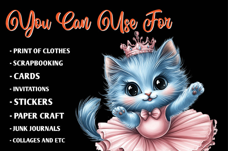 Blue Cat Ballerina Clipart Bundle - CraftNest - Digital Crafting and Art