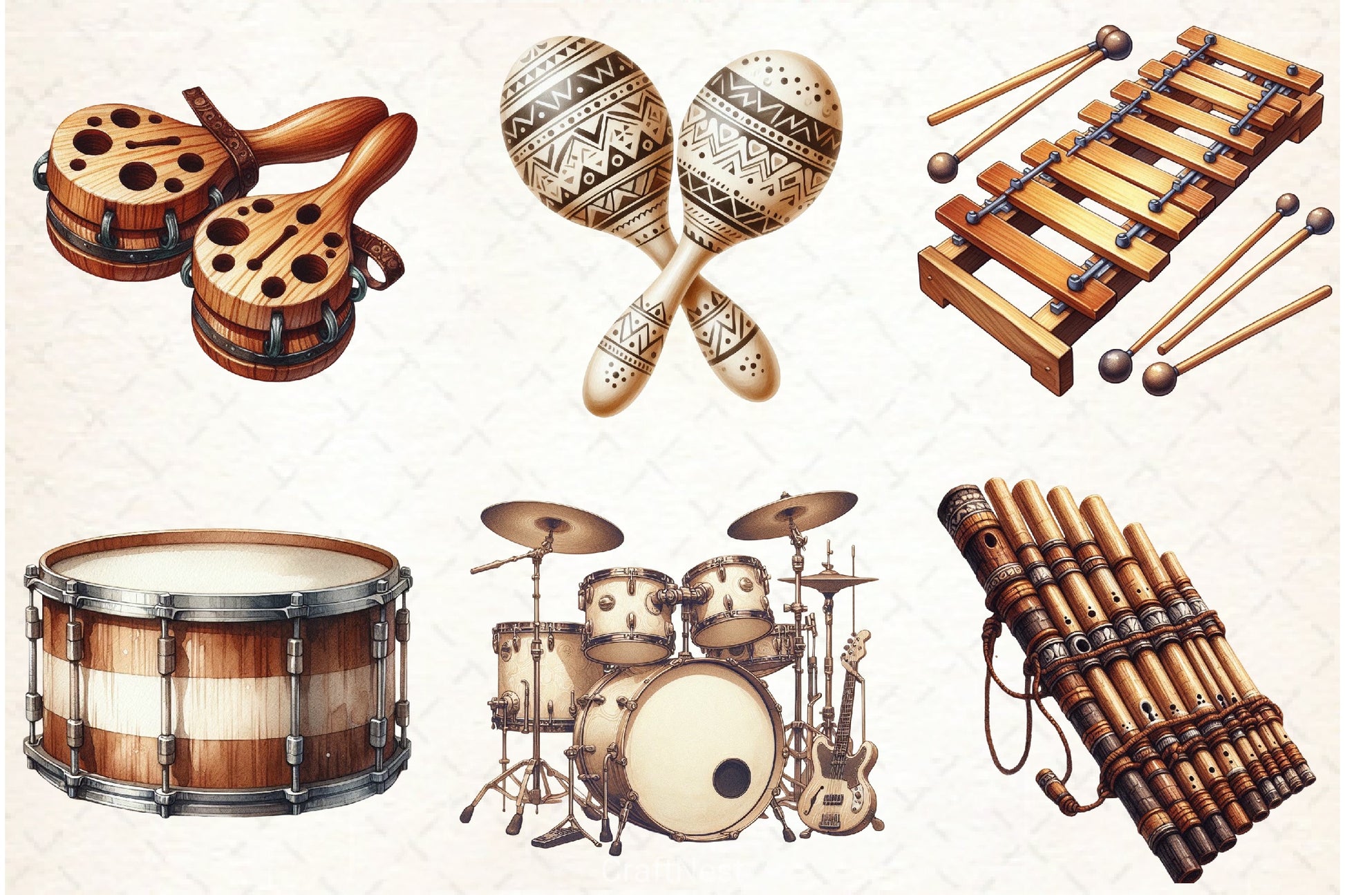 Musique Instrument Clipart Bundle - CraftNest - Digital Crafting and Art