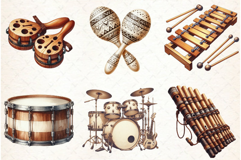 Musique Instrument Clipart Bundle - CraftNest - Digital Crafting and Art