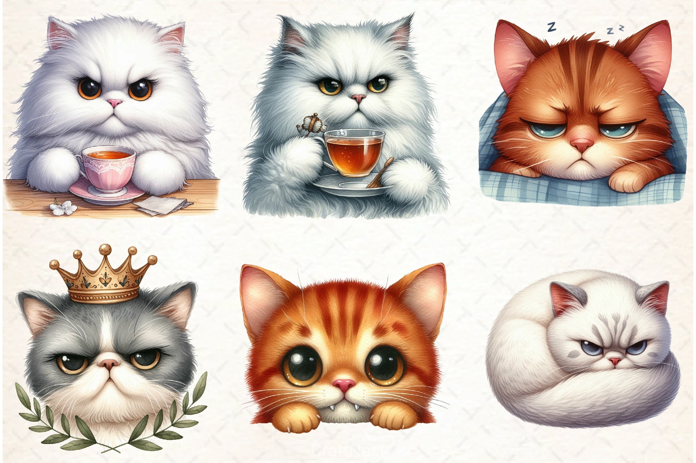 Grumpy Cat Clipart Bundle - CraftNest - Digital Crafting and Art