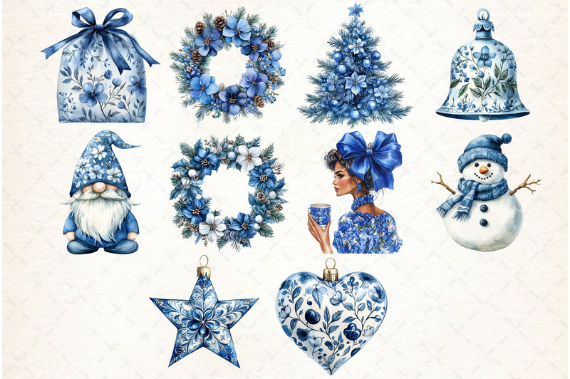 Chinoiserie Christmas Clipart Bundle 3 - CraftNest - Digital Crafting and Art