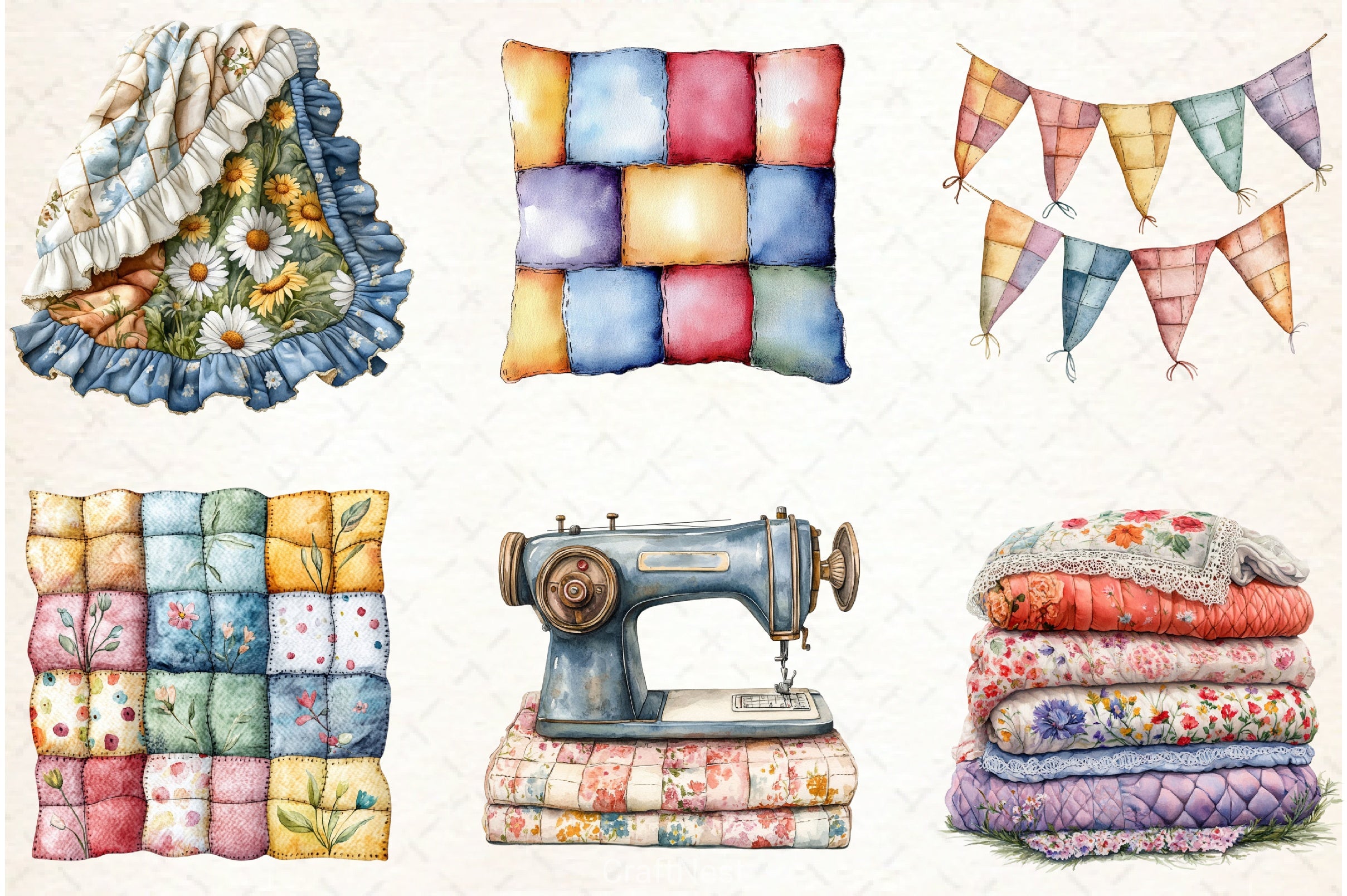 Cottage Quilts Clipart Bundle - CraftNest - Digital Crafting and Art