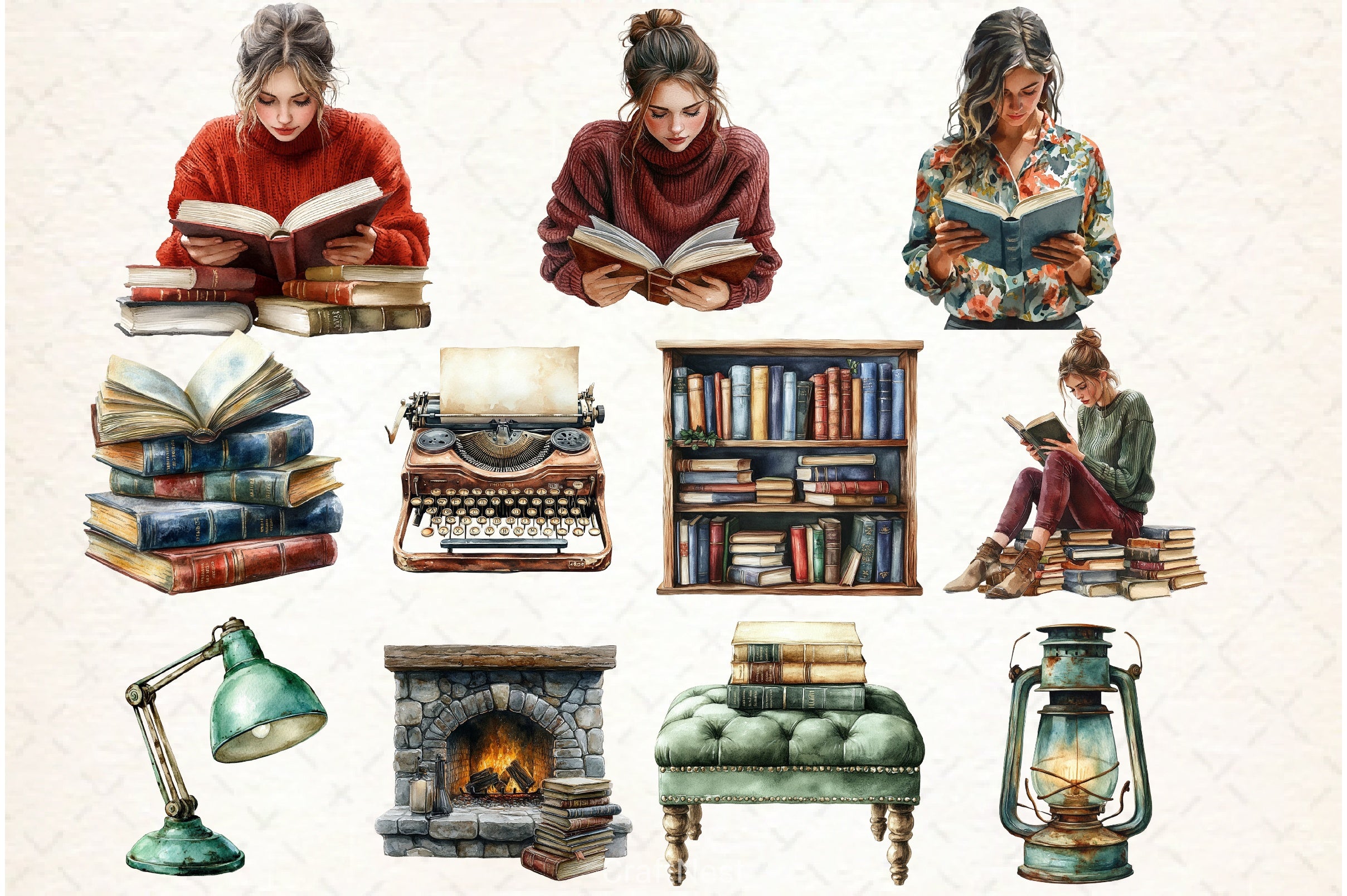 Autumn Library Clipart Bundle - CraftNest - Digital Crafting and Art