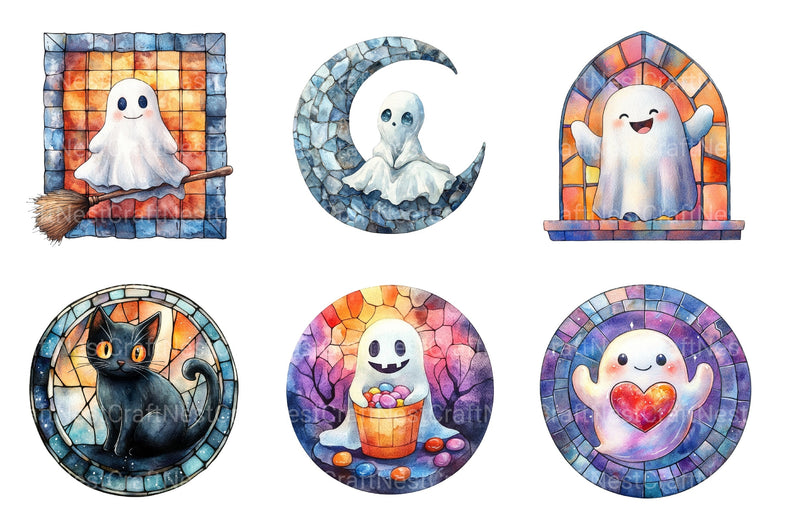 Cute Ghost Ornament Clipart Bundle - CraftNest - Digital Crafting and Art