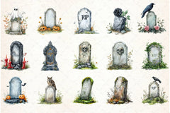 Halloween RIP Clipart Bundle - CraftNest - Digital Crafting and Art
