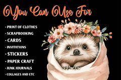 Spring Woodland Animal With Bouquet Clipart Bundle - CraftNest - Digital Crafting and Art