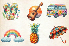 Groovy Summer Clipart Bundle 2 - CraftNest - Digital Crafting and Art