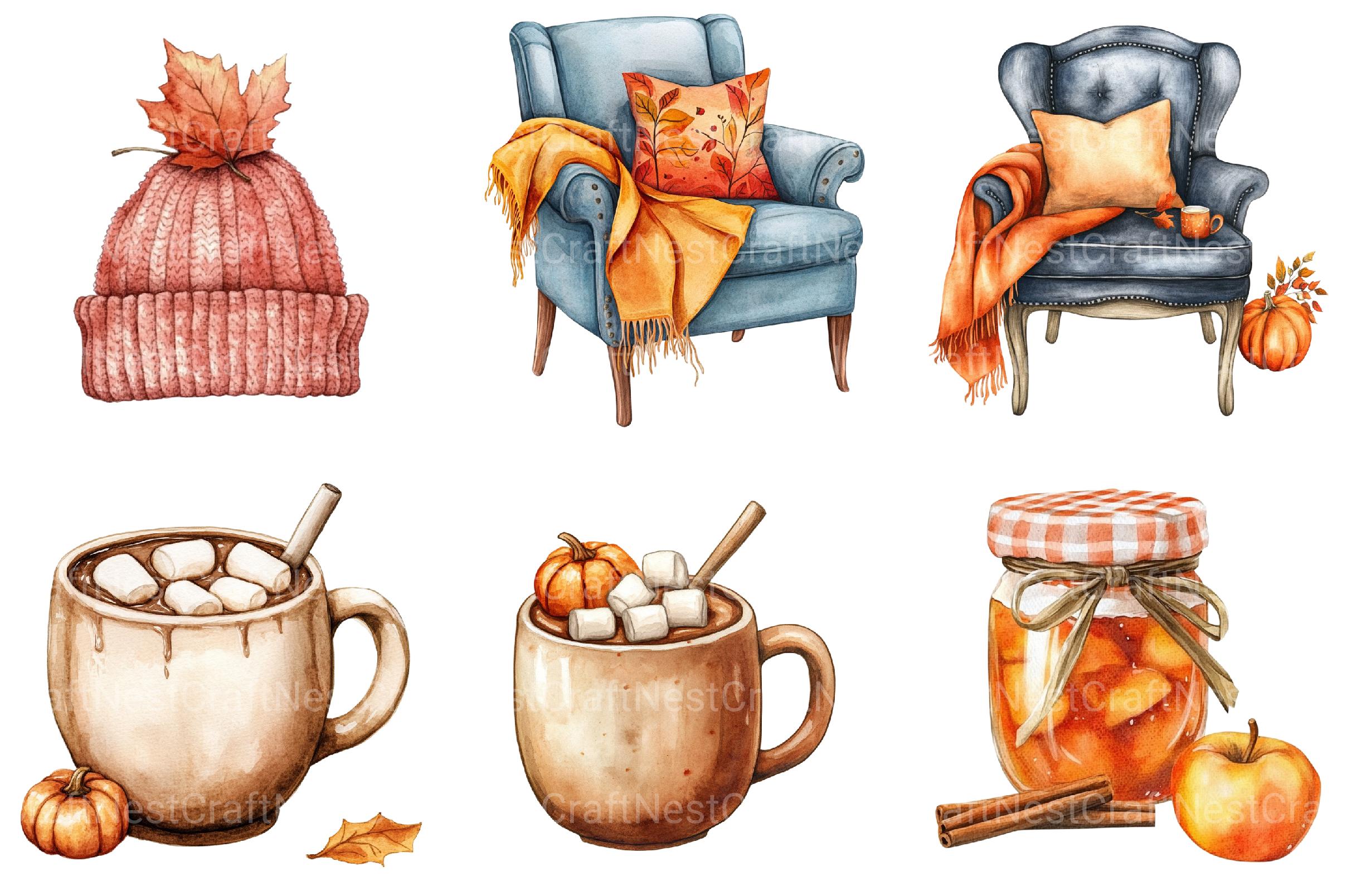 Cozy Autumn Clipart 1 - CraftNest - Digital Crafting and Art