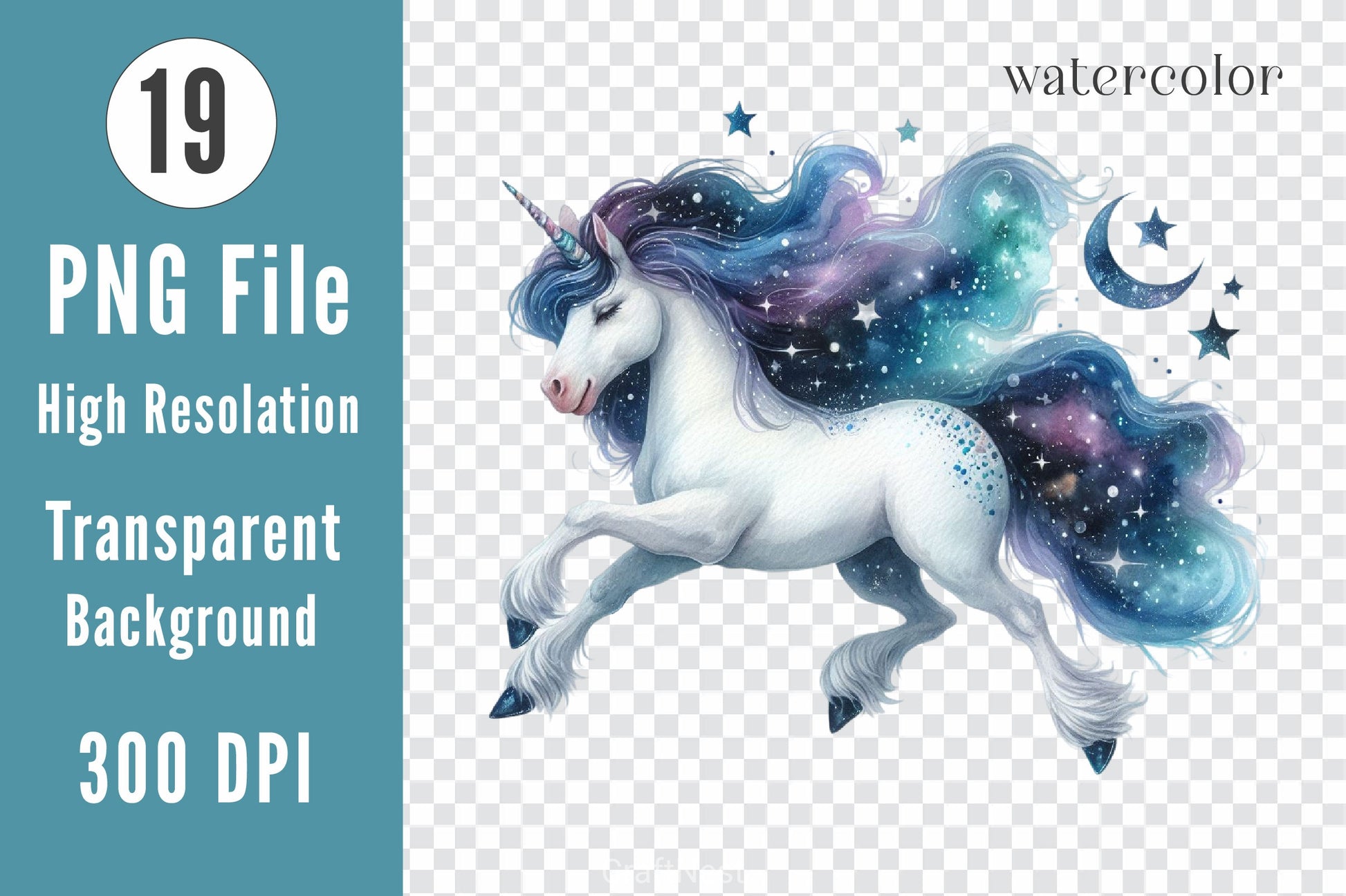 Night Unicorn Clipart Bundle 2 - CraftNest - Digital Crafting and Art